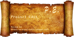Preiszl Edit névjegykártya